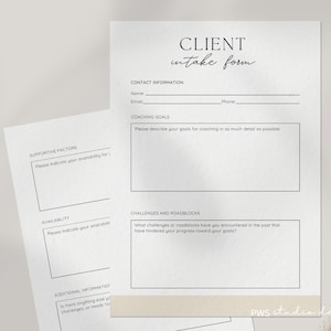 Coaching Client Intake Form Onboarding Life Coach Template Intake Questionnaire Onboarding Form Coach Confidentiality Agreement Form
