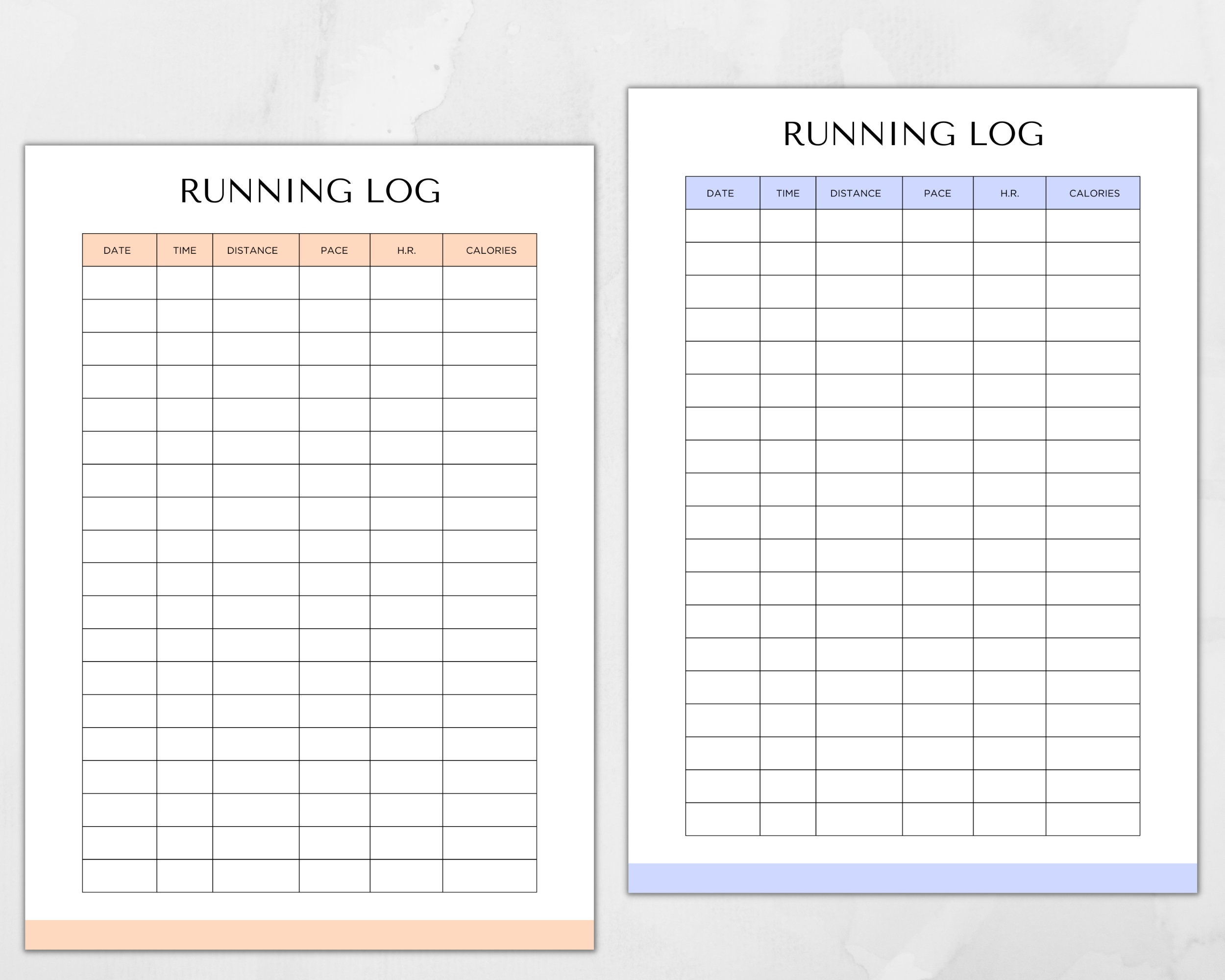 Running Exercise Log Printable Running Log Tracker, Editable Running Journal, Cardio ...
