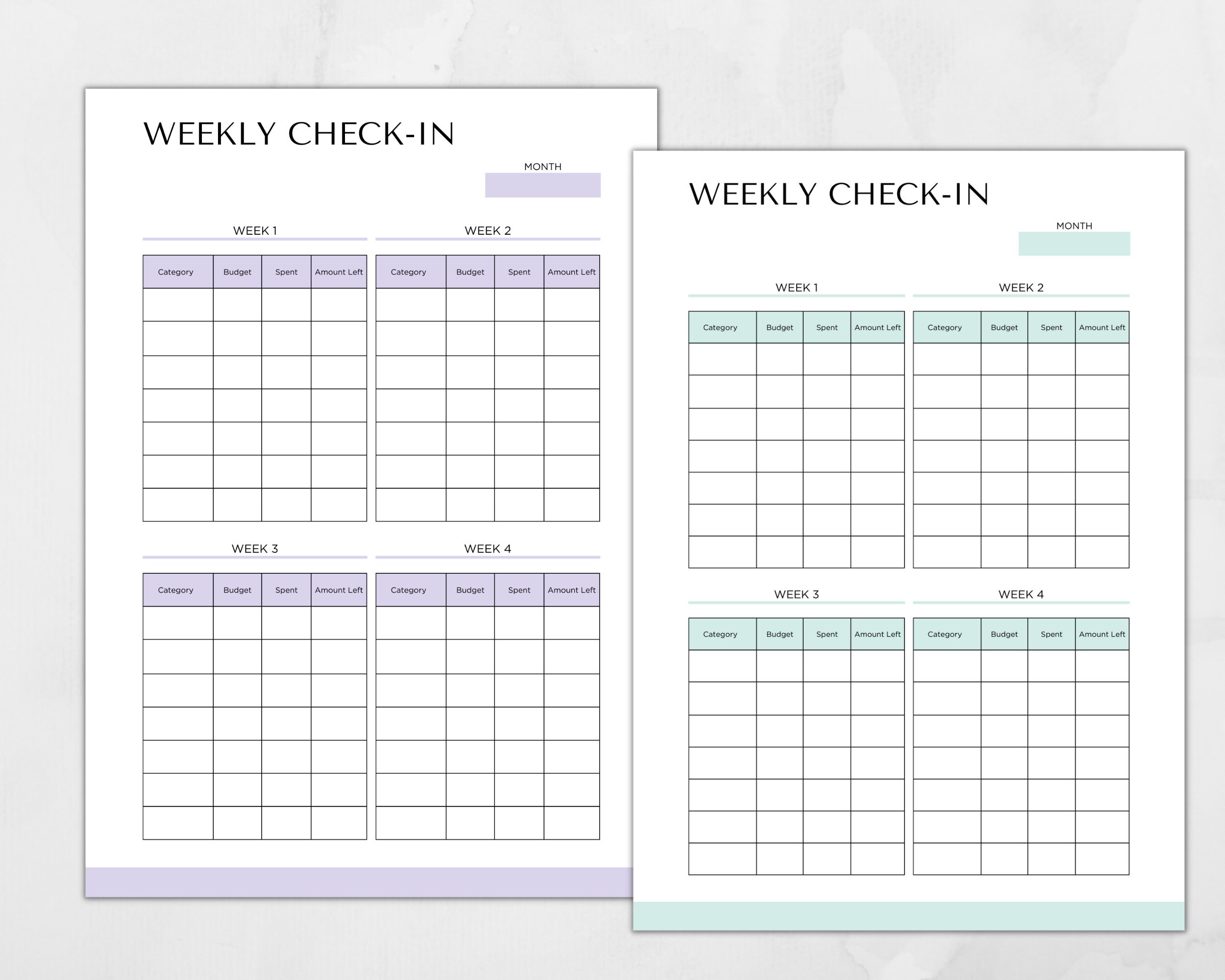 Printable Weekly Checkin Tracker, Editable, Weekly Checkin Planner Printable Weekly Checkin Tracker, Editable, Weekly Checkin Planner