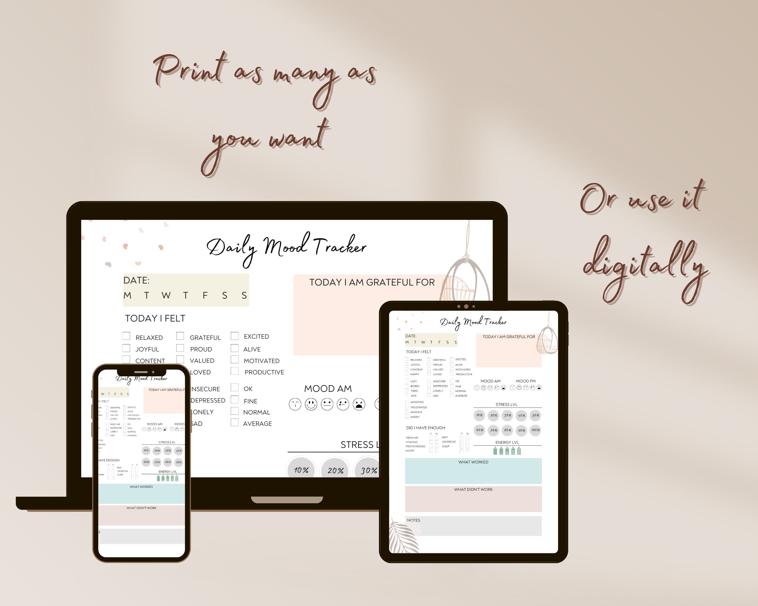 Daily Mood Tracker Printable Mood Track Emotion Tracker Mood Journal Daily Mood Tracker Printable Mood Track Emotion Tracker Mood Journal