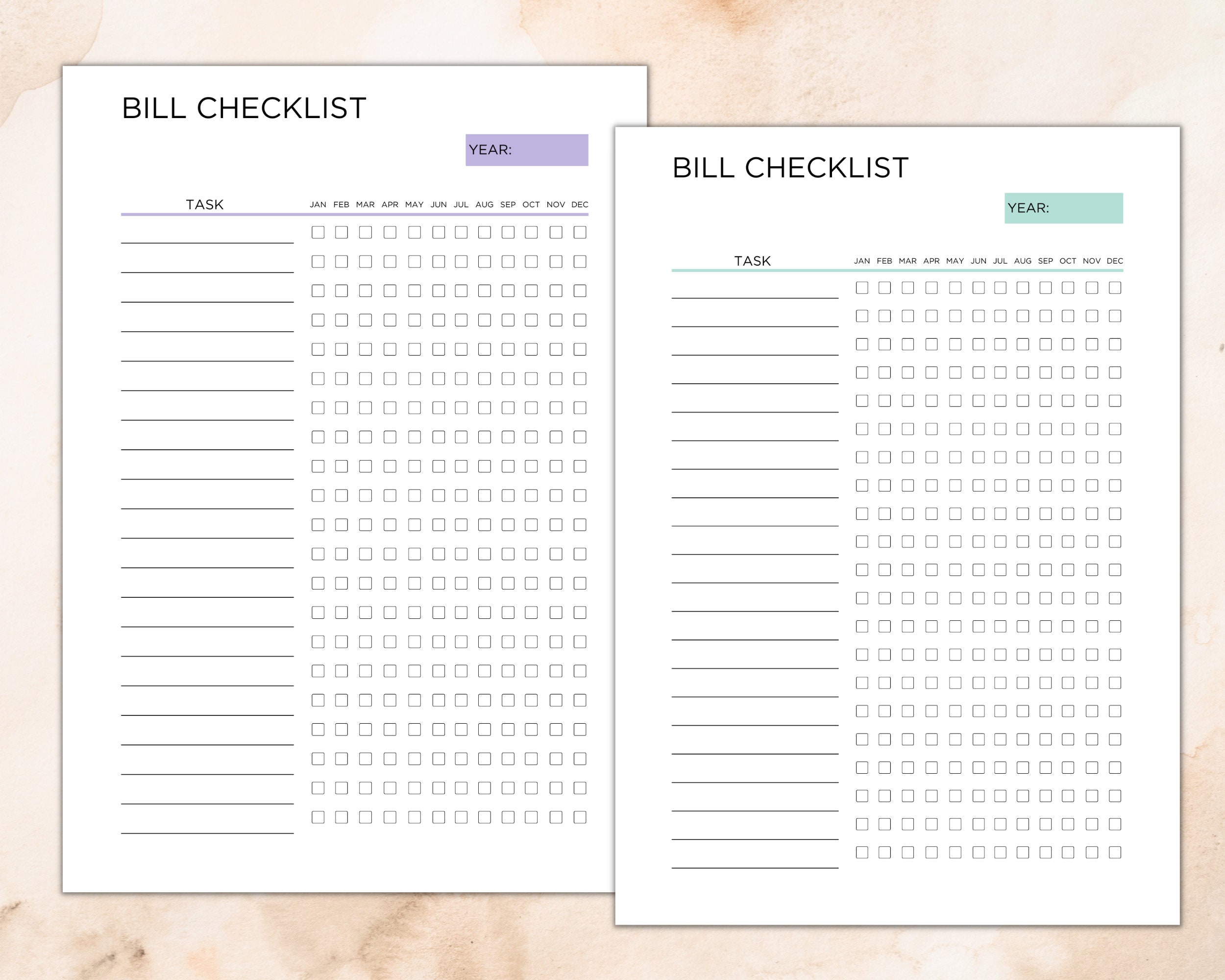 Editable Monthly Bill Payment Tracker, Printable Bill Payment Checklist ...