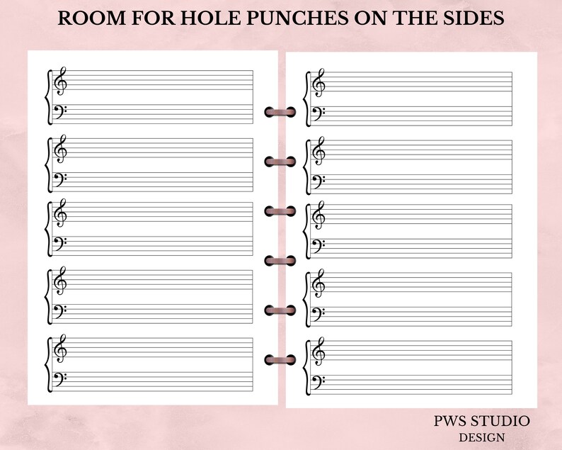 Printable Sheet Music for A4 US Letter, Blank Sheet Music Printable ...