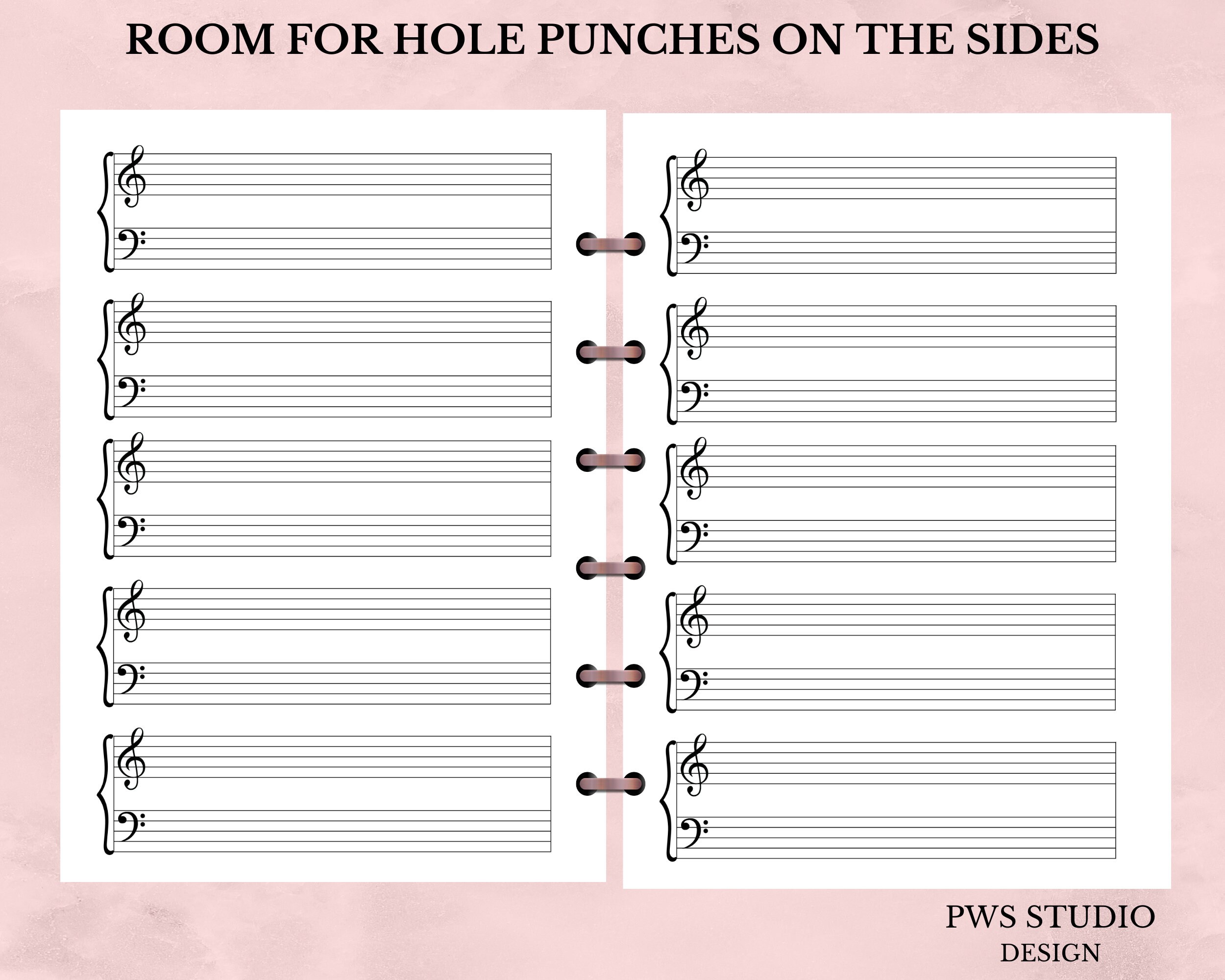 Printable Sheet Music for A4 US Letter, Blank Sheet Music Printable ...