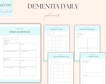 Dementia Daily Planner Organize and Simplify Caregiving Memory Aids and Reminder System for Seniors and Caregivers Editable Canva