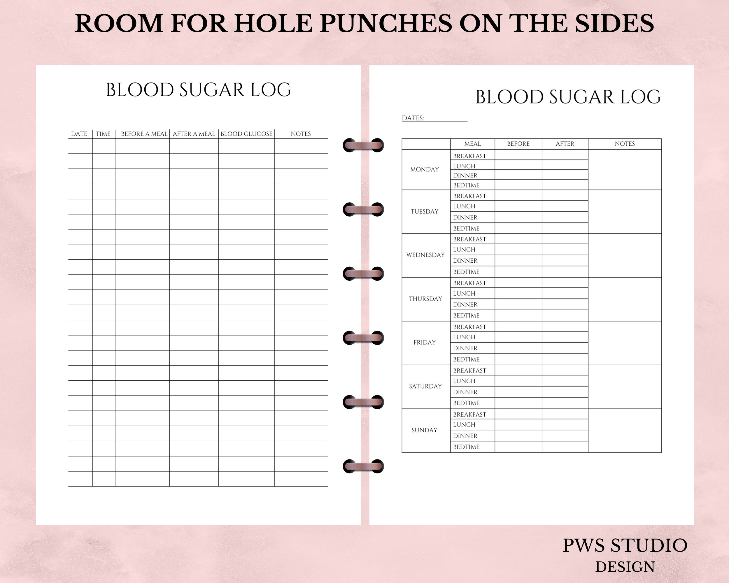 Printable Blood Glucose Journal