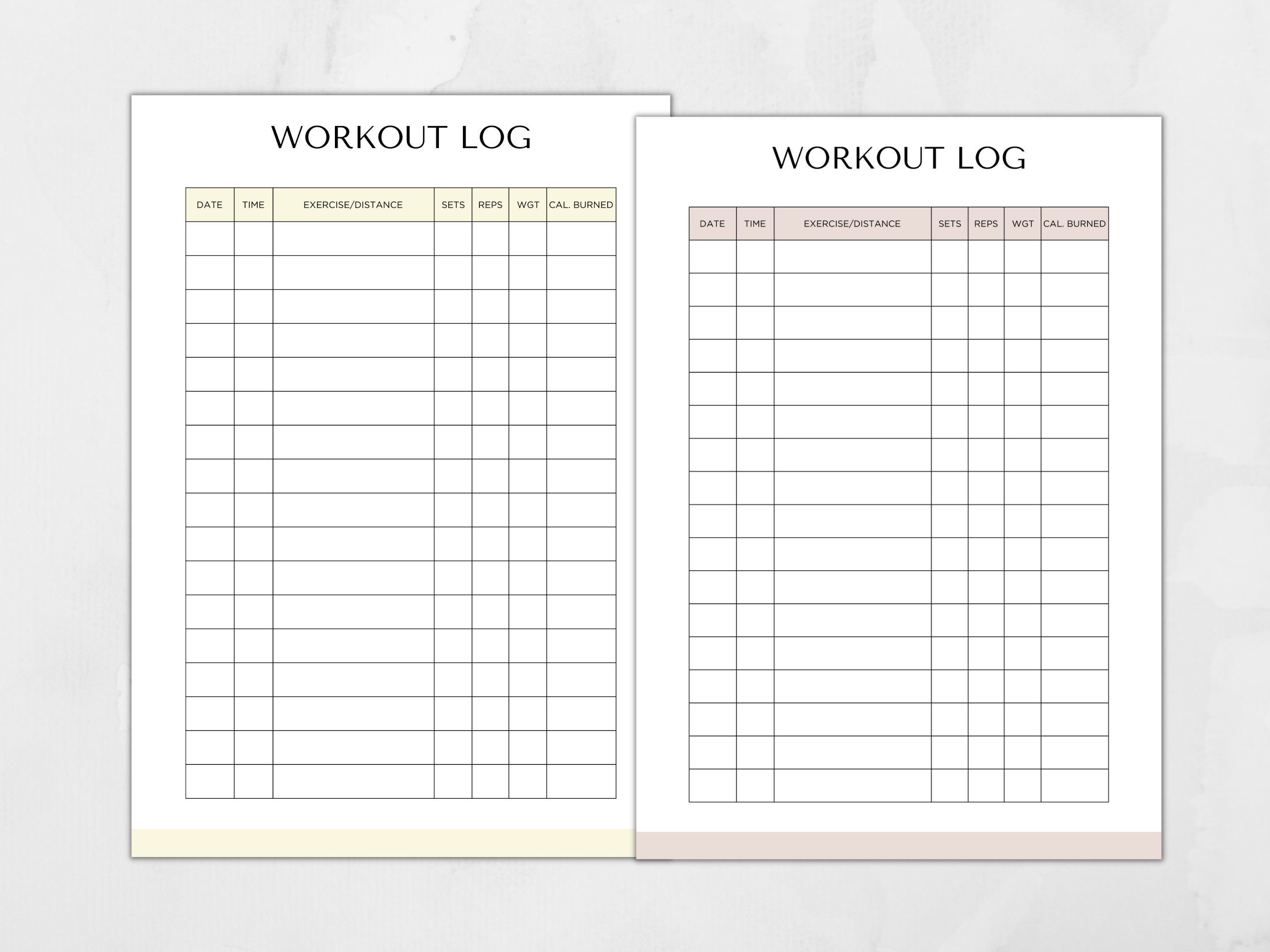 Printable Workout Tracker, Editable Daily Exercise Log, Fitness Journal ...