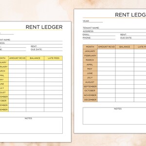 Rent Payment Ledger Printable, Tenant Log, Tenant Payment Tracker ...