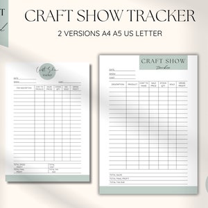 Craft Show Tracker Craft Fair Template  Editable Business Forms Sales Log Trade Show Finance Organizer Market Stall Planner Canva Sheet