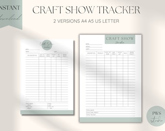Craft Show Tracker Craft Fair Template  Editable Business Forms Sales Log Trade Show Finance Organizer Market Stall Planner Canva Sheet