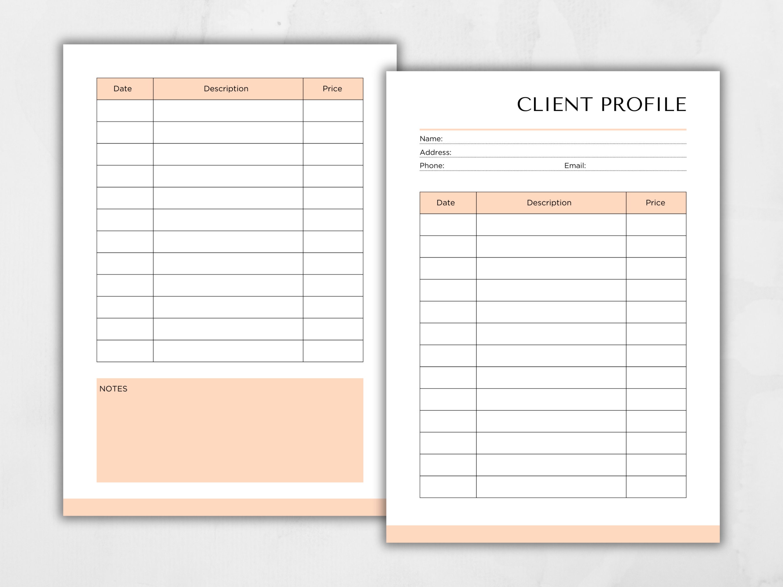 Printable Client Profile Template, Editable B2B Business Sheet ...
