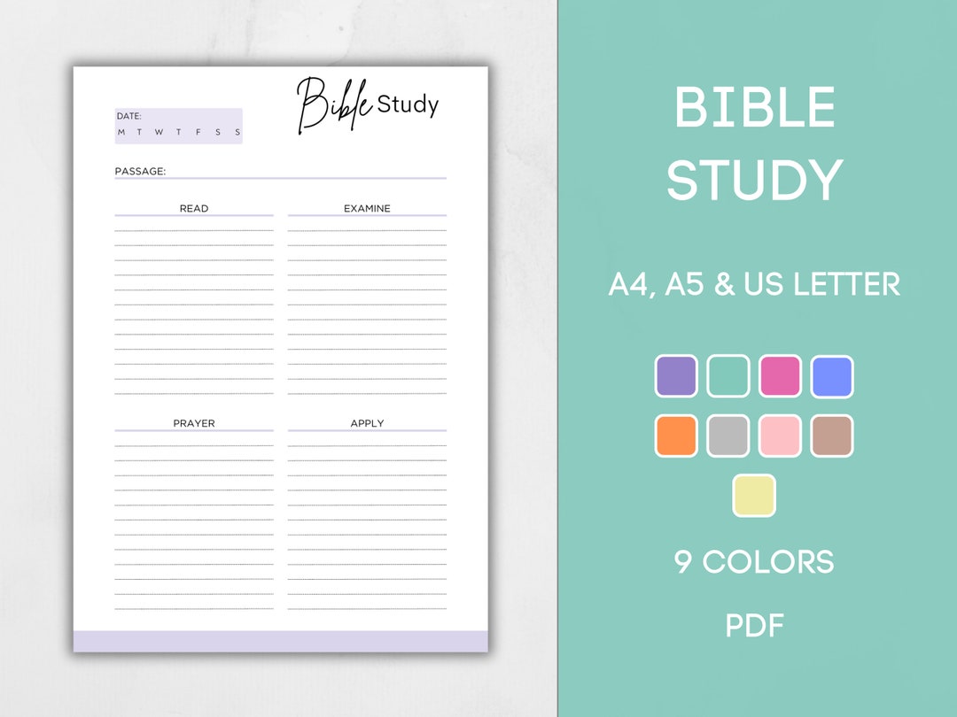 Printable Bible Study Template Editable Bible Journalling - Etsy