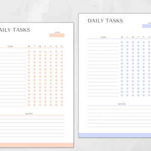 Printable Daily Tasks Template, Editable Daily Checklist, Daily Chore ...