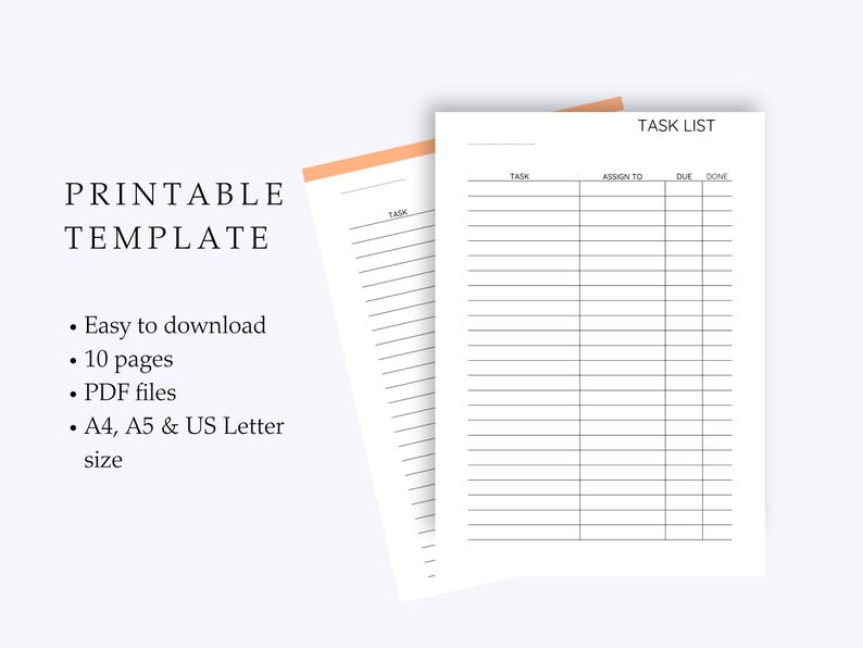 Employee Task List Sheet, Printable PDF, Daily Work Planner and ...