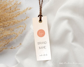 Small Editable Business Hang Tag Printable Mini Hang Tag Jewelry Hang Tag Clothing Modern Minimalist Instant Download Simple Product Brand