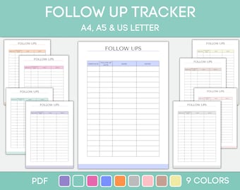 Printable Follow Up Tracker, Editable Customer Tracker, Small Business Client Form, Follow Ups Reminder, Instant Download PDF