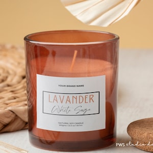 Editable Candle Label Template, Printable Modern Candle Label Design, Personalised Candle Labels, Custom Product Label, Canva Template