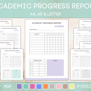 Libreta de calificaciones de educación en el hogar, informe de progreso imprimible, hoja de informe académico de educación en el hogar, planificador de educación en el hogar, calificación del maestro, PDF