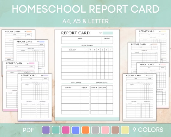 Homeschool Report Card Template, Homeschool Grade Card Sheet, Printable and Editable, PDF Instant Download - Etsy Homeschool Report Card Template, Homeschool Grade Card Sheet, Printable and Editable, PDF Instant Download - Etsy