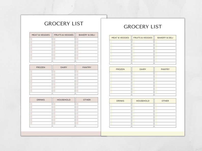 Printable Grocery List Template Editable Grocery Planner - Etsy