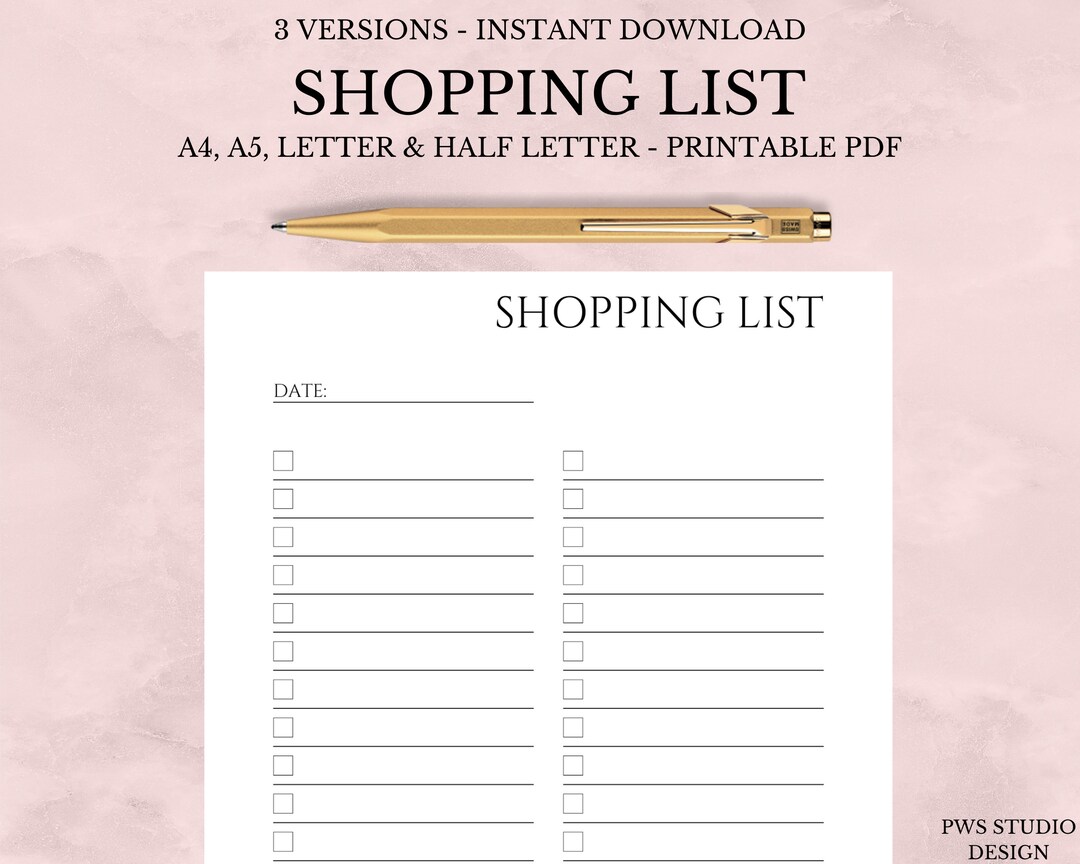 Purchase Checklist.pdf Shopping List, Printable and Editable, to Buy Checklist, Items to Buy ...