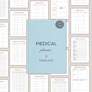 Medical Planner Printable and Editable, Healthcare Log, Chronic Illness Health Binder, A4 A5 Letter PDF