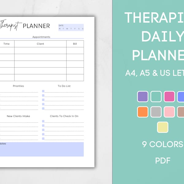 Therapist Appointment Planner Etsy