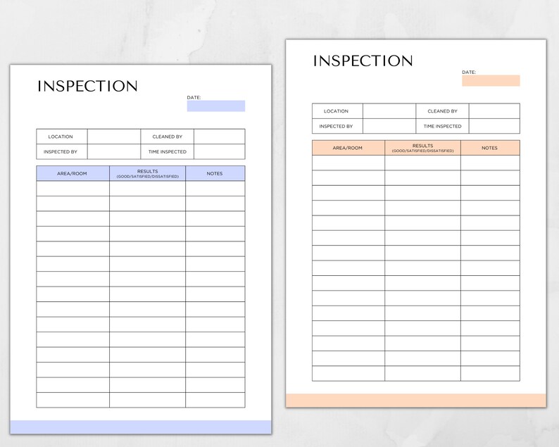 Printable Cleaning Inspection Checklist, Editable Cleaner Inspection ...
