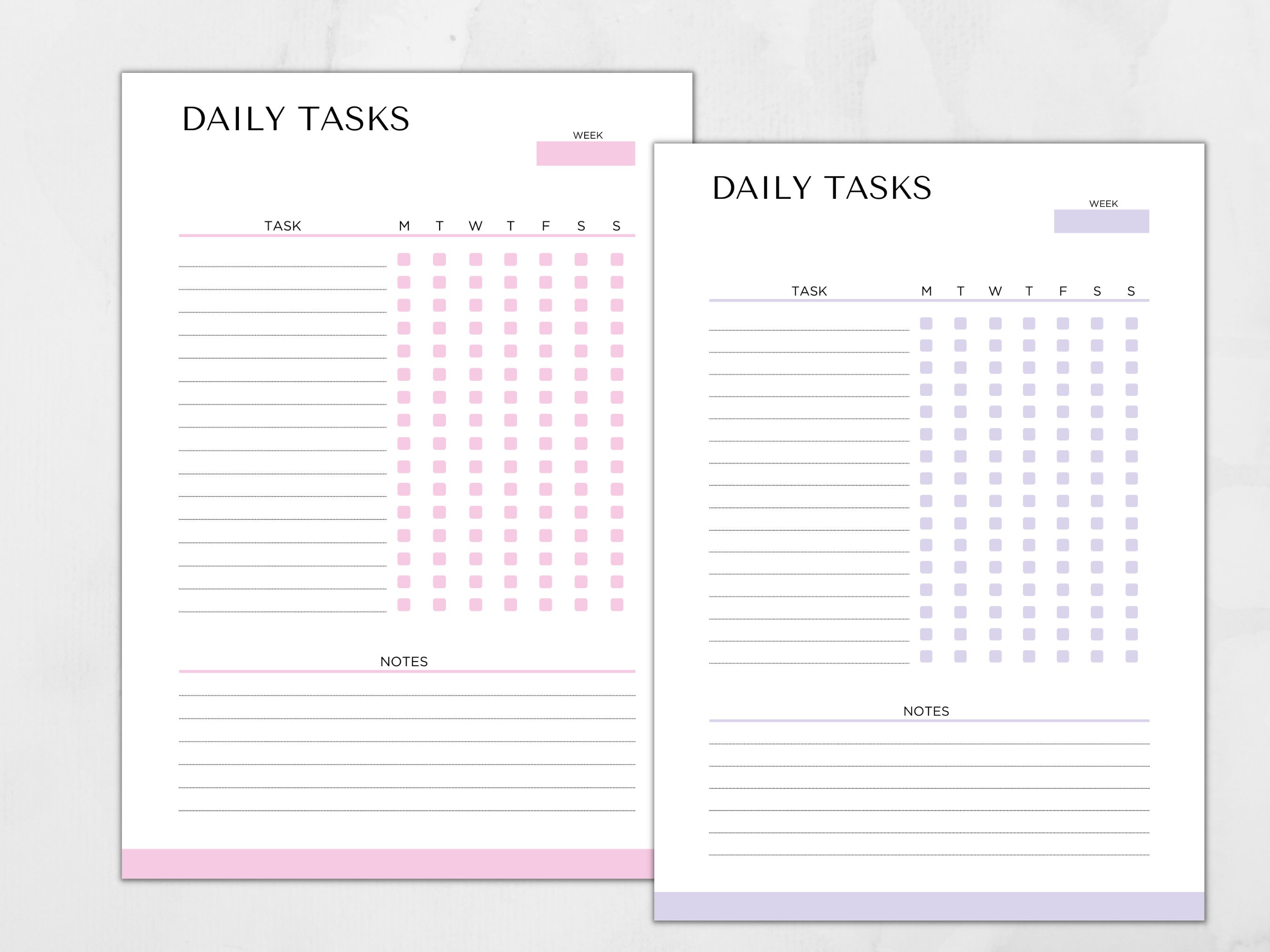 Printable daily tasks template editable daily checklist daily chore