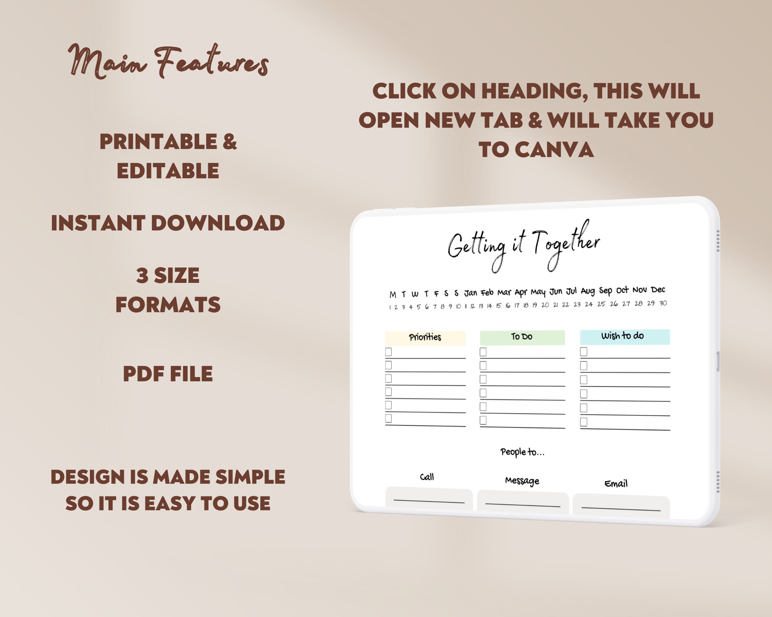 EDITABLE Brain Dump Bundle, to Do List Printable, ADHD Daily Planner ...