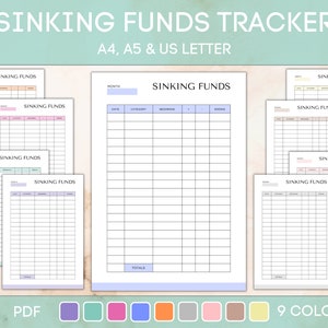Sinking Funds Tracker, Printable Sinking Fund Envelopes, Editable Savings Recorder, Savings Log, PDF Instant Download