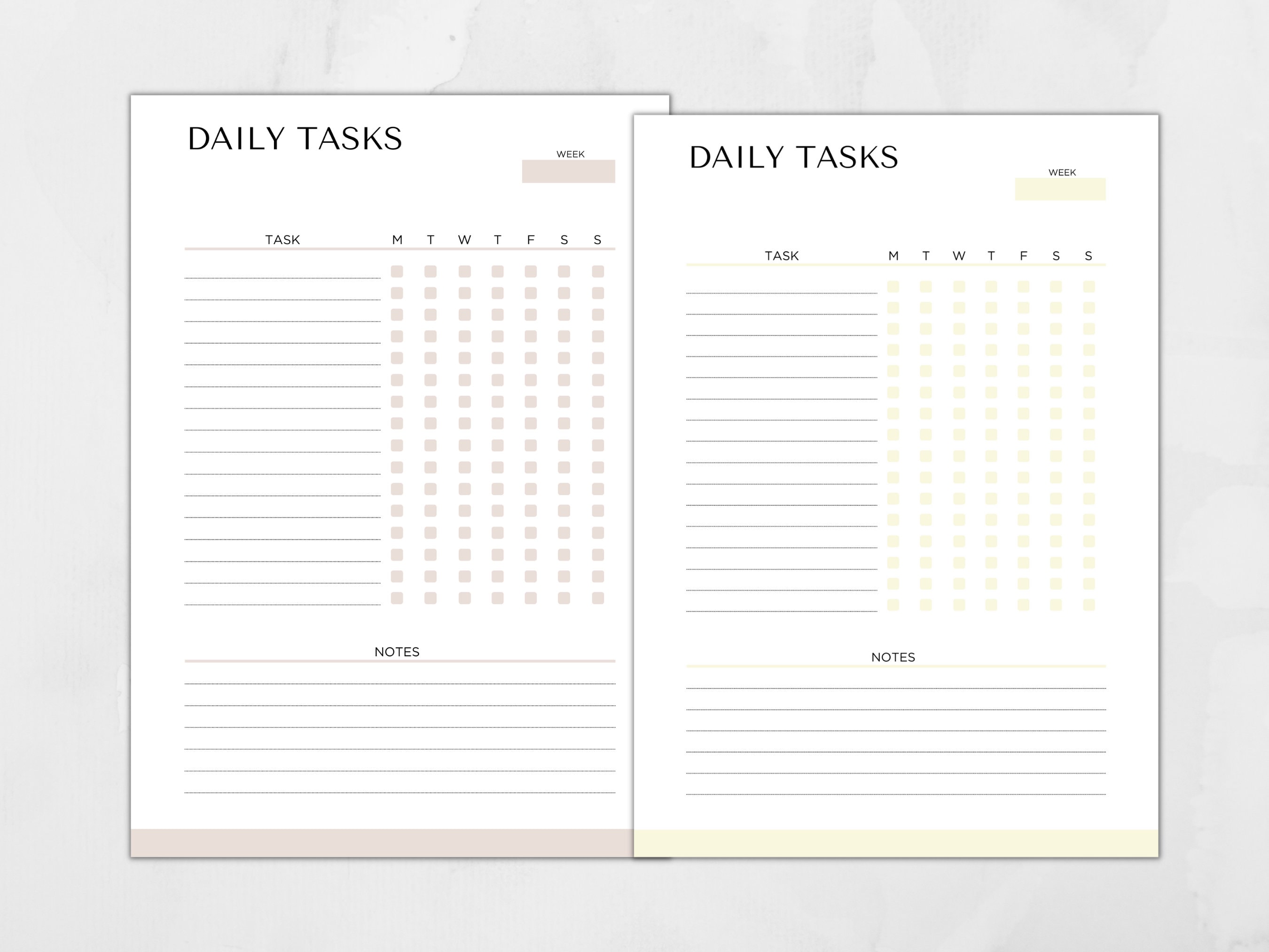 Printable daily tasks template editable daily checklist daily chore