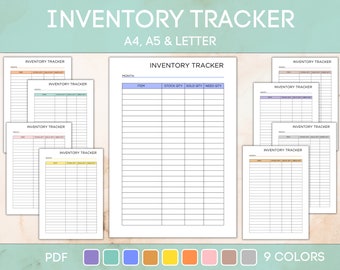 Printable and Editable Inventory tracker, Stock sheet, Store management, Printable organizer, Product log