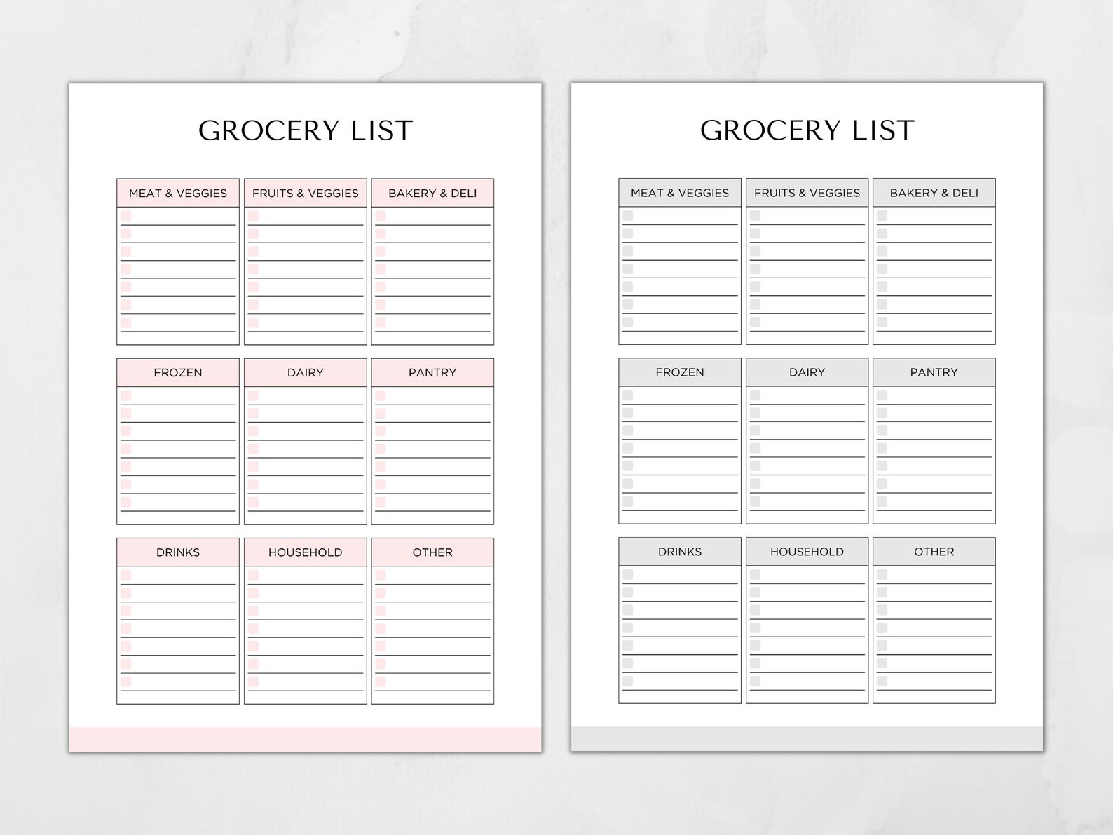 Printable Grocery List Template Editable Grocery Planner - Etsy