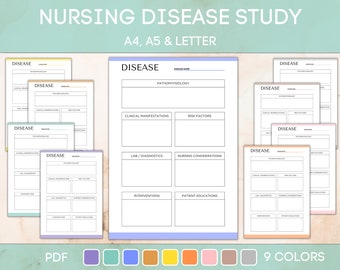 Editable and Printable Nursing Student Disease Process Log, Nursing School Template, Student Nurse Disease Process Study Sheet, PDF