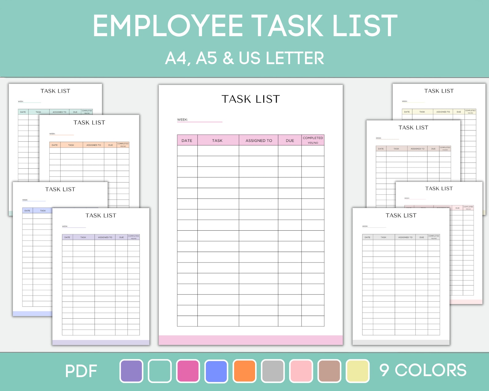 Printable Employee Task List, Task Management, Employee Task Management ...
