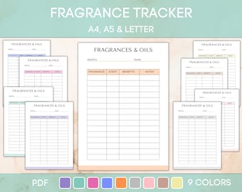 Fragrance and Oil Tracking Form, Printable DIY Candle Maker Soap, Maker Essential Oil List, Instant Download PDF