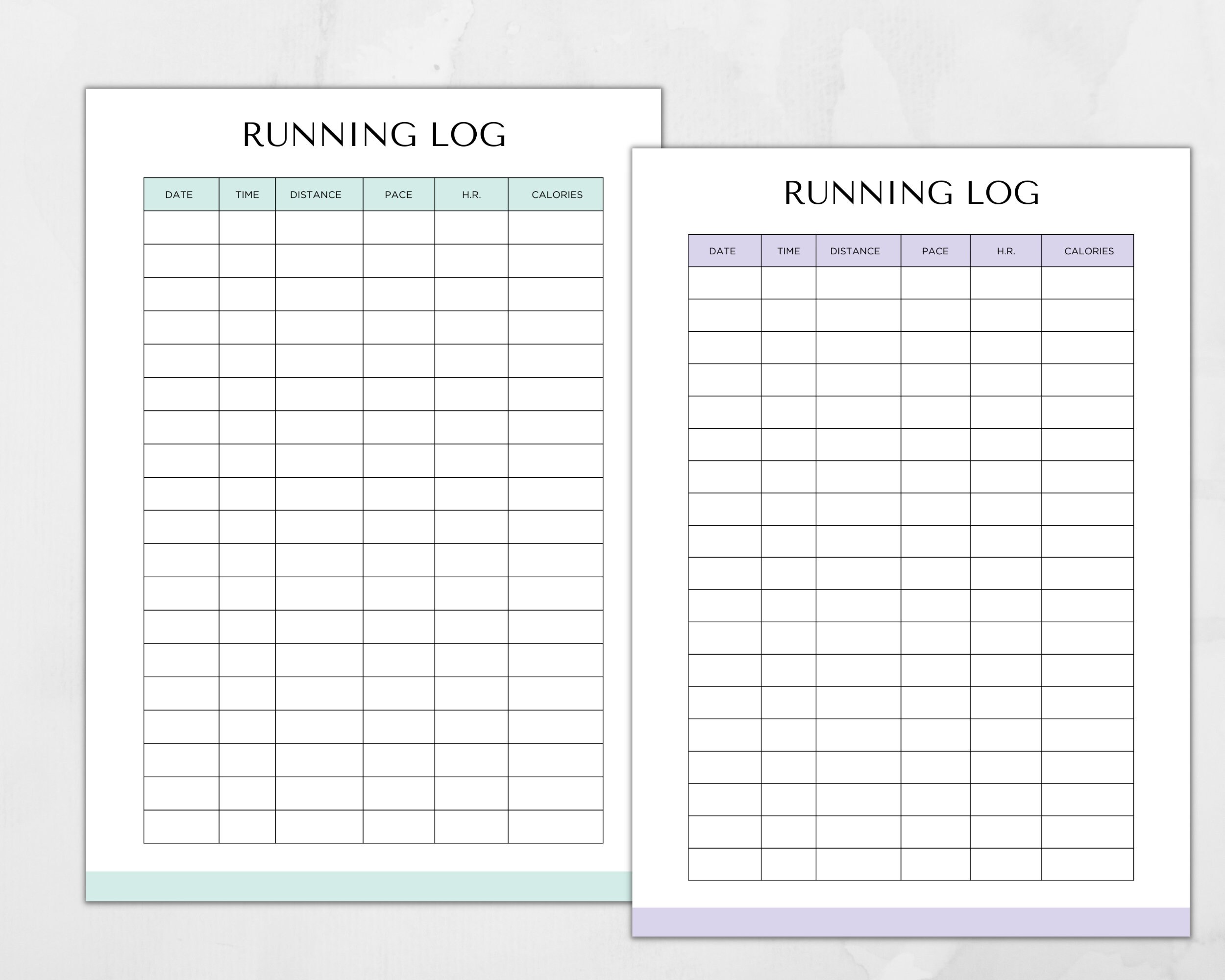 Printable Running Log Tracker, Editable Running Journal, Cardio ...