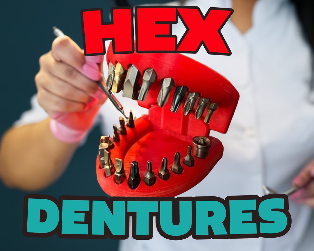 THE HEX DENTURE Hex Bit Holder as Dentures 3D Printed Funny and Unique