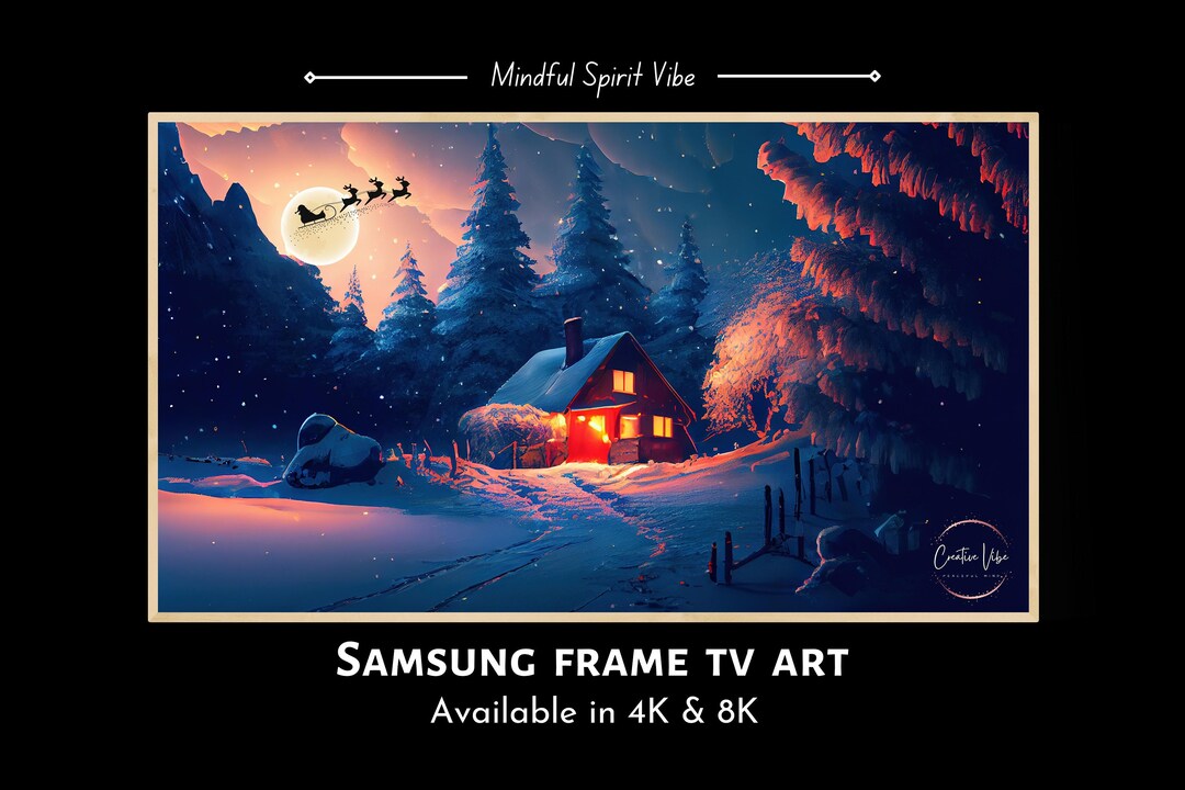 Buy Samsung Frame TV Art Christmas, Winter Village Samsung Frame TV Art, Winter, Christmas, Snow