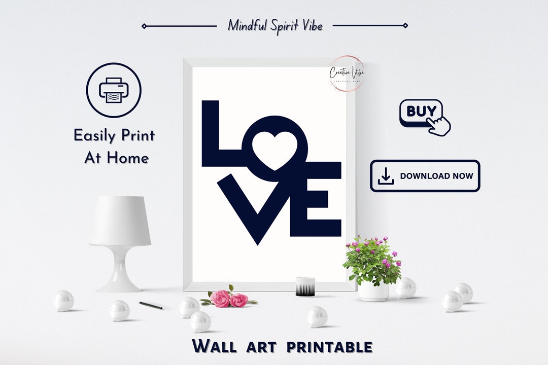 Love Wall Art Printable, Love Poster, Love Printable Minimalist ...