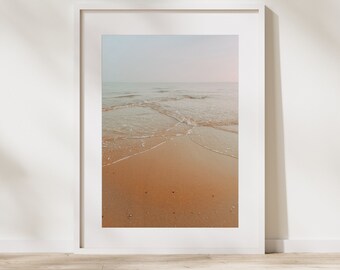Calm Waves Wall Art Print- Coastal Wall Art, Beach house decor, Boho wall decor, Ocean art, Printable download, Tropical beach print