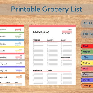 Printable Grocery List