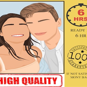 Custom Faceless Portrait: Minimalist Couple Illustration (Digital PNG, JPG)