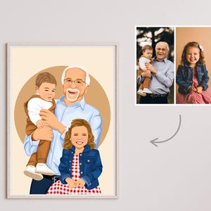 Regalo per il nonno, aggiungi la persona cara alla foto, ritratto di famiglia, regalo personalizzato per il papà, regalo per la perdita del papà, regalo commemorativo per lui, ritratto per la festa del papà