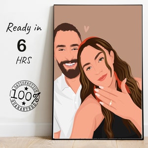 Faceless portrait art ,Wedding gift illustration, custom faceless portrait, engagement gift, Boyfriend's gift, Valentine's Day gift, digital
