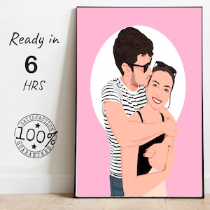 Unique Present Illustration art, Custom Faceless Portrait, Housewarming gift for family, gift for couple, Wedding illustration For Gift