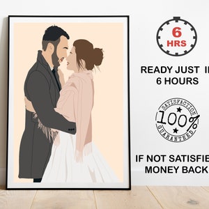 Custom Minimalist Faceless Portrait: Couple, Family (Digital PNG, JPEG)