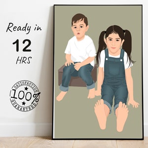 retrato sem rosto, retrato mínimo, retrato de desenho animado, retrato personalizado, desenho à mão, pintura personalizada, foto personalizada, presente para ele