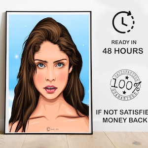 Personalized Digital Cartoon Portrait, Minimal Cartoon Customized Portrait,  Custom cartoon Drawing for Couple, Real Cartoon illustration