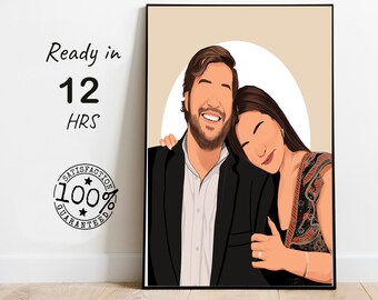 pintura de pareja, retrato sin rostro, ilustración sin rostro, pintura sin rostro, ilustración de pareja, ilustración fotográfica, regalo impreso para él